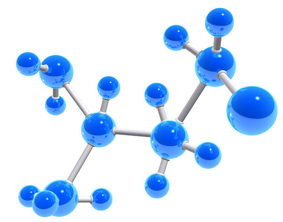 Diener Precision Pumps: Water molecules in relation to the gear pump of the Extreme Series for water treatment.